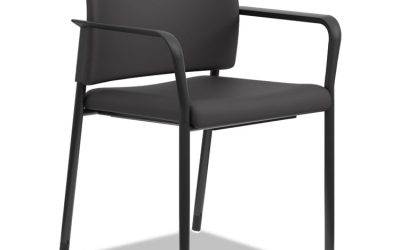 Accommodate Series Guest Chair with Arms, Fabric Upholstery, 23.25″ x 22.25″ x 32″, Black Seat/Back, Charblack Legs, 2/Carton