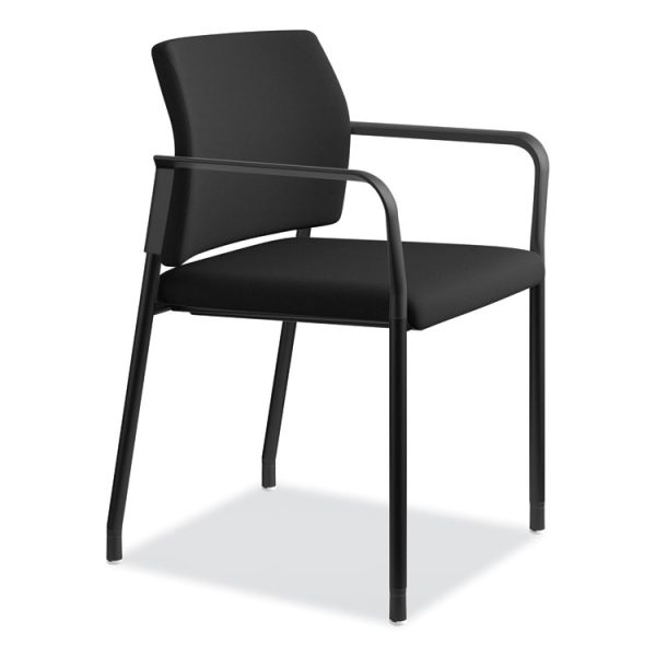 Accommodate Series Guest Chair with Arms, Fabric Upholstery, 23.25" x 22.25" x 32", Black Seat/Back, Charblack Legs, 2/Carton - Image 2