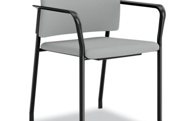 Accommodate Series Guest Chair with Arms, Vinyl Upholstery, 23.5″ x 22.25″ x 32″, Flint Seat/Back, Charblack Legs, 2/Carton