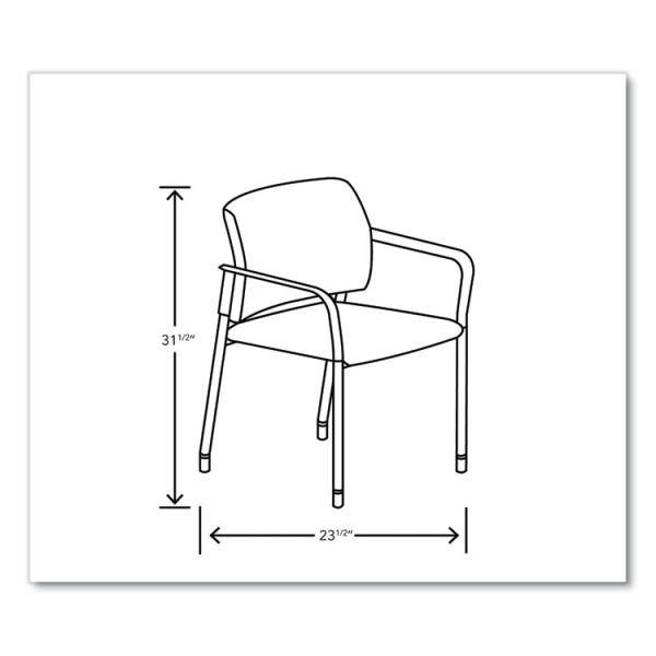 Accommodate Series Guest Chair with Arms, Vinyl Upholstery, 23.5" x 22.25" x 32", Flint Seat/Back, Charblack Legs, 2/Carton - Image 2