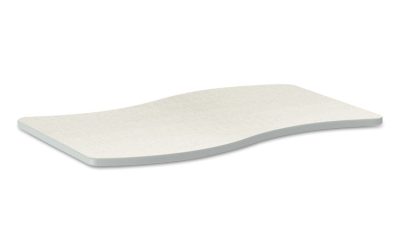 Build Ribbon Shape Table Top, 54w X 30d, Silver Mesh