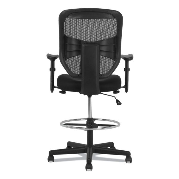 Prominent High-Back Task Stool, Supports Up To 250 Lb, 21" To 28.1" Seat Height, Black - Image 5