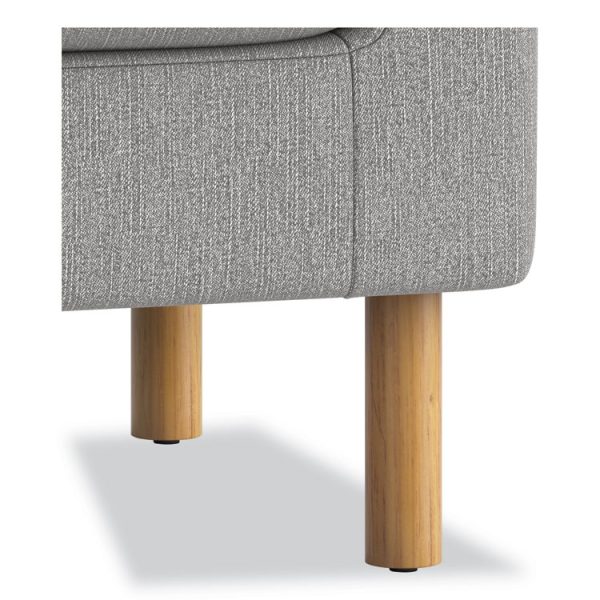 Parkwyn Series Club Chair, 33" x 26.75" x 29", Gray Seat, Gray Back, Oak Base - Image 3