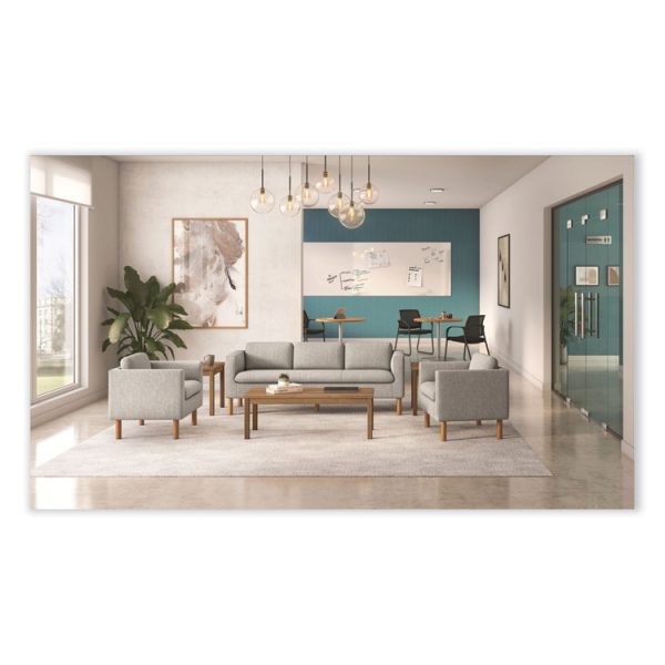 Parkwyn Series Club Chair, 33" x 26.75" x 29", Gray Seat, Gray Back, Oak Base - Image 4
