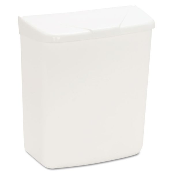 Wall Mount Sanitary Napkin Receptacle-PPC, 1 gal, PPC Plastic, White - Image 2