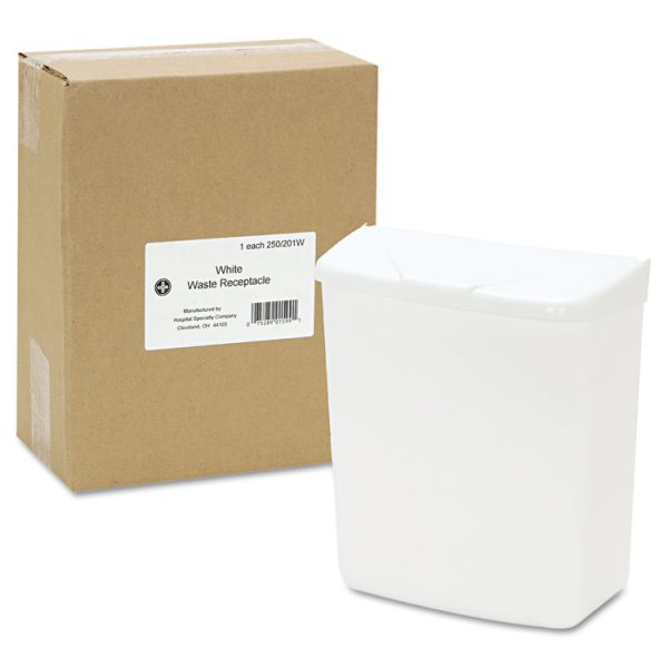 Wall Mount Sanitary Napkin Receptacle-PPC, 1 gal, PPC Plastic, White - Image 3