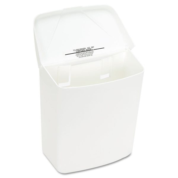 Wall Mount Sanitary Napkin Receptacle-PPC, 1 gal, PPC Plastic, White - Image 4