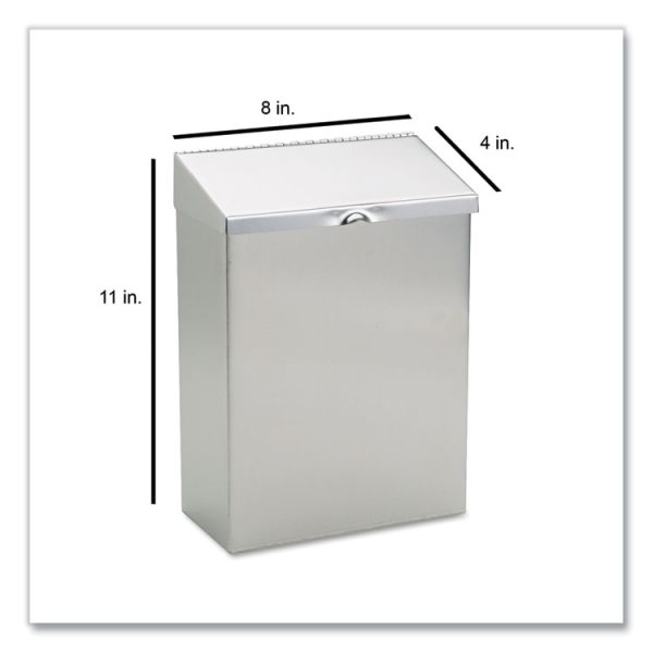 Wall Mount Sanitary Napkin Receptacle, Stainless Steel - Image 3