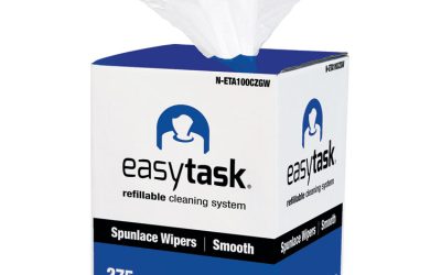 Easy Task A100 Wiper, Center-Pull, 1-Ply, 10 x 12, White, 275 Sheets/Roll with Zipper Bag