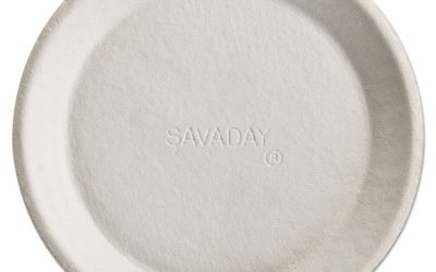 Savaday Molded Fiber Plates, 10″, Cream, 500/carton