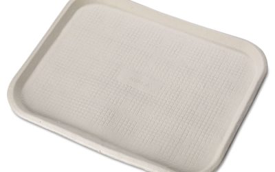 Savaday Molded Fiber Food Trays, 1-Compartment, 14 x 18, White, Paper, 100/Carton
