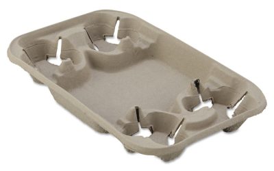 Strongholder Molded Fiber Cup/food Tray, 8 Oz To 22 Oz, Four Cups, Beige, 250/carton