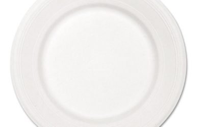 Paper Dinnerware, Plate, 10.5″ Dia, White, 500/carton