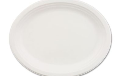 Classic Paper Dinnerware, Oval Platter, 9.75 X 12.5, White, 500/carton