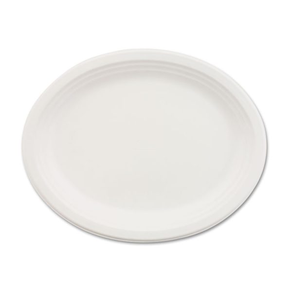 Classic Paper Dinnerware, Oval Platter, 9.75 X 12.5, White, 500/carton