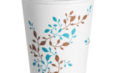 Single Wall Hot Cups, 8 Oz, Vine Design, 1,000/carton