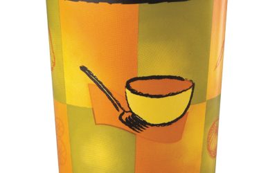 Streetside Squat Paper Food Container, Streetside Design, 32 Oz, 25/bag, 20 Bags/carton
