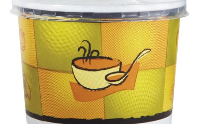 Streetside Squat Paper Food Container With Lid, Streetside Design, 12 Oz, 250/carton