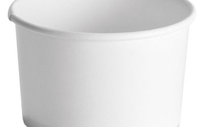 Squat Paper Food Container, Streetside Design, 8-10 Oz, White, 50/pack, 20/carton
