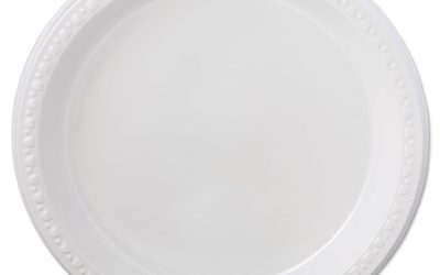 Heavyweight Plastic Plates, 9″ Dia, White, 125/pack, 4 Packs/carton