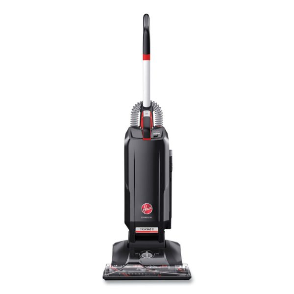 Task Vac Hard Bag Lightweight Upright Vacuum, 14" Cleaning Path, Black