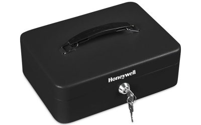 Standard Cash Box, 9.8 x 7.3 x 4.1, Steel, Black