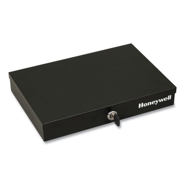 Low Profile Cash Box,1 Bill, 5 Coin Slots, Key Lock, 11.6 X 8 X 1.9, Steel, Black - Image 4