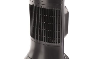 Digital Ceramic Mini Tower Heater, 1,500 W, 10 x 7.63 x 14, Black