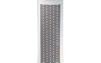 Air Genius 3 Oscillating Tower Air Purifier with Permanent Washable Filter, 225 sq ft Room Capacity, White