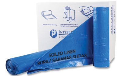 Draw-Tuff Institutional Draw-Tape Can Liners, 30 gal, 1 mil, 30.5″ x 40″, Blue, 25 Bags/Roll, 8 Rolls/Carton