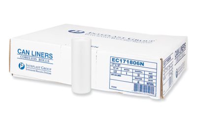High-Density Commercial Can Liners, 4 gal, 6 mic, 17″ x 18″, Clear, 50 Bags/Roll, 40 Perforated Rolls/Carton