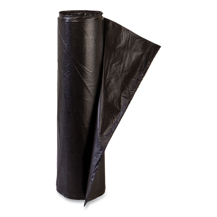 High-Density Commercial Can Liners, 10 gal, 6 mic, 24" x 24", Black, 50 Bags/Roll, 20 Perforated Rolls/Carton - Image 3