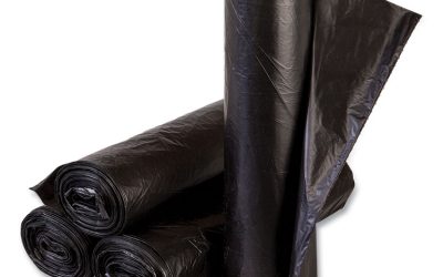 High-Density Commercial Can Liners, 16 gal, 6 mic, 24″ x 33″, Black, 50 Bags/Roll, 20 Perforated Rolls/Carton