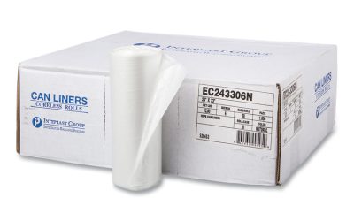 High-Density Commercial Can Liners, 16 gal, 6 mic, 24″ x 33″, Natural, 50 Bags/Roll, 20 Perforated Rolls/Carton