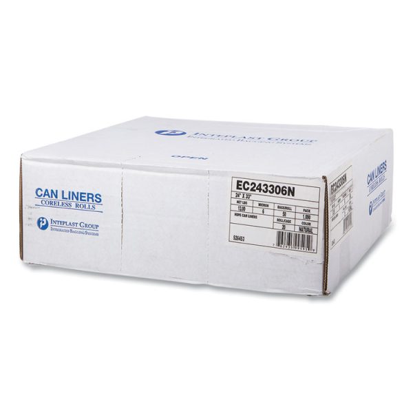 High-Density Commercial Can Liners, 16 gal, 6 mic, 24" x 33", Natural, 50 Bags/Roll, 20 Perforated Rolls/Carton - Image 2