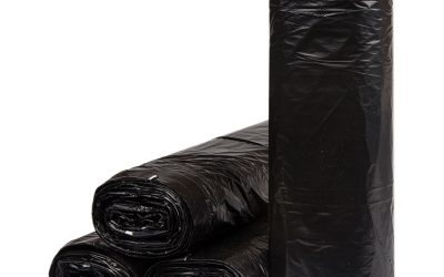Low-Density Commercial Can Liners, Coreless Interleaved Roll, 60 gal, 1.2mil, 38″ x 58″, Black, 10 Bags/Roll, 10 Rolls/Carton