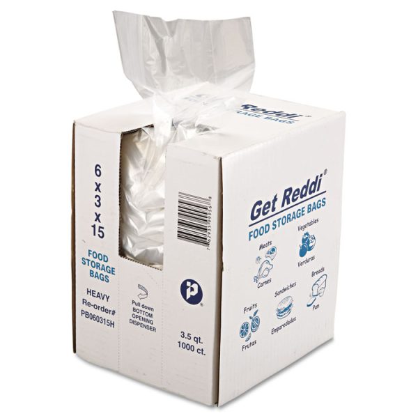 Food Bags, 3.5 Qt, 1 Mil, 6" X 15", Clear, 1,000/carton - Image 2