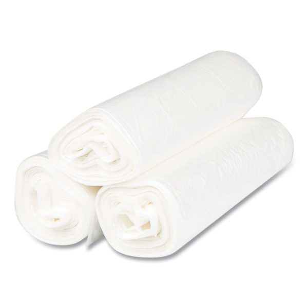 High-Density Commercial Can Liners, 10 gal, 8 mic, 24" x 24", Natural, 50 Bags/Roll, 20 Interleaved Rolls/Carton - Image 4