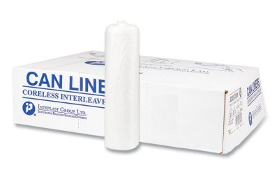 High-Density Commercial Can Liners, 16 gal, 6 mic, 24″ x 33″, Natural, 50 Bags/Roll, 20 Interleaved Rolls/Carton