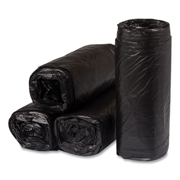 High-Density Commercial Can Liners, 16 gal, 8 mic, 24" x 33", Black, 50 Bags/Roll, 20 Interleaved Rolls/Carton - Image 3