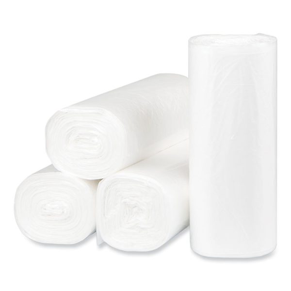 High-Density Commercial Can Liners, 16 gal, 8 mic, 24" x 33", Natural, 50 Bags/Roll, 20 Interleaved Rolls/Carton - Image 2