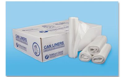 High-Density Commercial Can Liners, 30 gal, 13 mic, 30″ x 37″, Clear, 25 Bags/Roll, 20 Interleaved Rolls/Carton