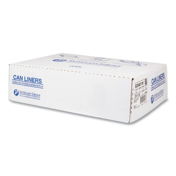 High-Density Commercial Can Liners, 33 gal, 11 mic, 33" x 40", Clear, 25 Bags/Roll, 20 Interleaved Rolls/Carton - Image 2