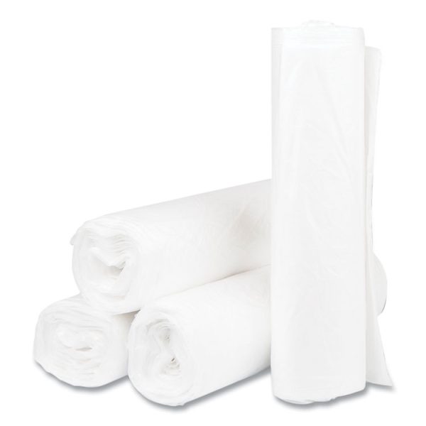 High-Density Commercial Can Liners, 33 gal, 11 mic, 33" x 40", Clear, 25 Bags/Roll, 20 Interleaved Rolls/Carton - Image 3