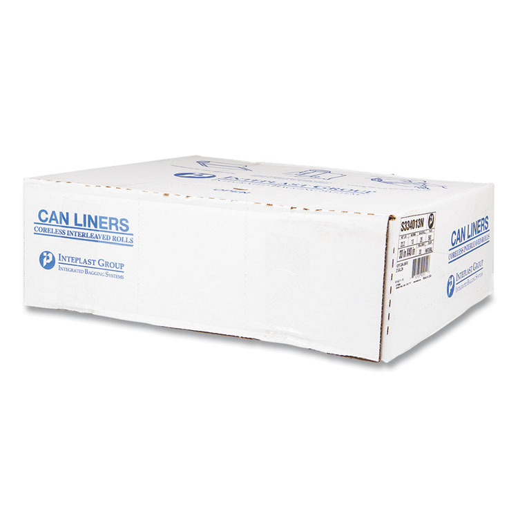 High-Density Commercial Can Liners, 33 gal, 13 mic, 33" x 40", Clear, 25 Bags/Roll, 20 Interleaved Rolls/Carton - Image 3