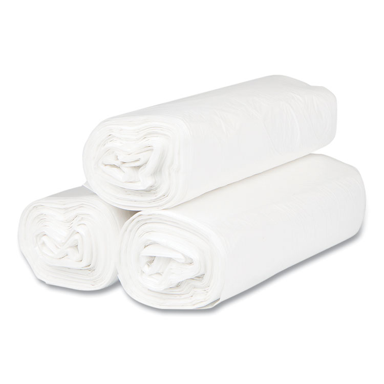 High-Density Commercial Can Liners, 33 gal, 13 mic, 33" x 40", Clear, 25 Bags/Roll, 20 Interleaved Rolls/Carton - Image 5
