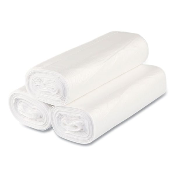 High-Density Commercial Can Liners, 33 gal, 16 mic, 33" x 40", Clear, 25 Bags/Roll, 10 Interleaved Rolls/Carton - Image 3