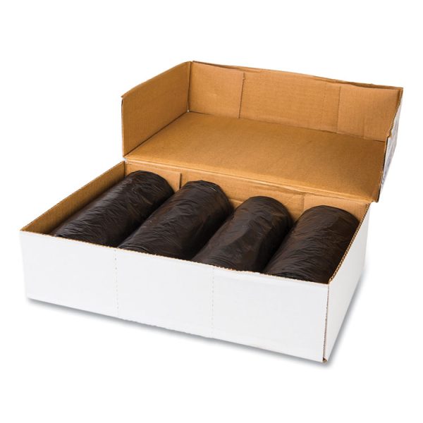 High-Density Commercial Can Liners, 33 gal, 22 mic, 33" x 40", Black, 25 Bags/Roll, 10 Interleaved Rolls/Carton - Image 2