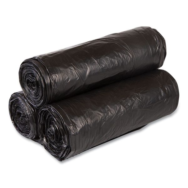 High-Density Commercial Can Liners, 33 gal, 22 mic, 33" x 40", Black, 25 Bags/Roll, 10 Interleaved Rolls/Carton - Image 3