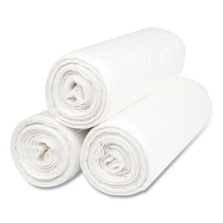 High-Density Commercial Can Liners, 55 gal, 14 mic, 36" x 60", Clear, 25 Bags/Roll, 8 Interleaved Rolls/Carton - Image 5